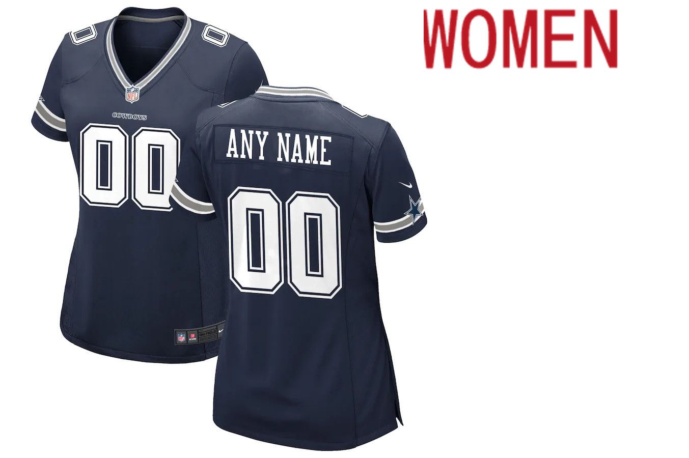 Women Dallas Cowboys Nike Navy Custom Game NFL Jersey